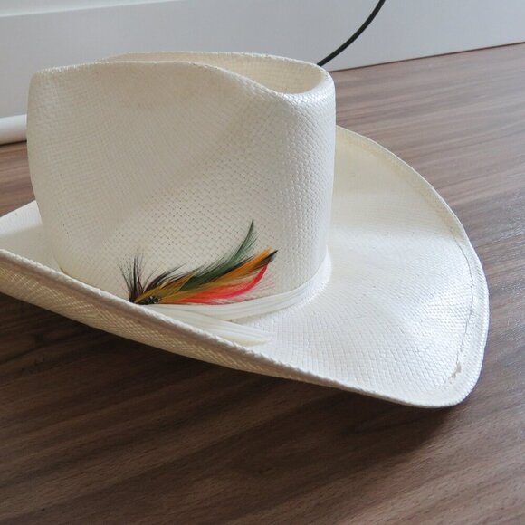 VINTAGE SMITHBILT HATS CALGARY Raffia Cowboy Hat Western Southwestern Rodeo - Picture 2 of 13